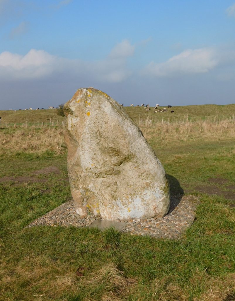 A stone and plaque at Bratton Camp, Wiltshire, reminding us that the Battle of Ethandun had taken place in the vicinity.