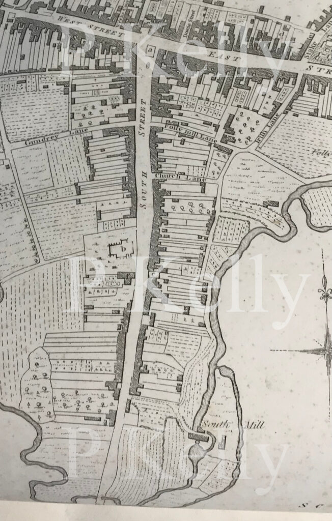 Map of Bridport, Dorset. Hutchins.