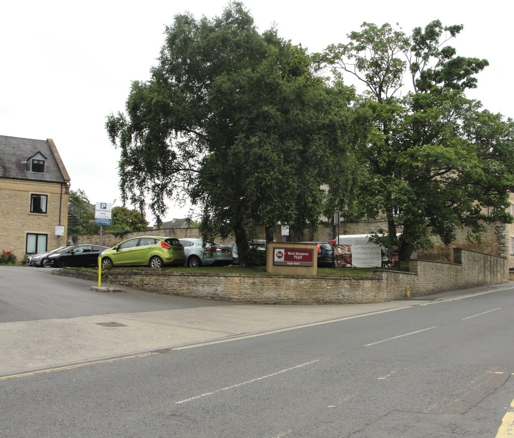 Chippenham, Wiltshire. The Angel Hotel, Gladstone Road. On the site of the Royal estate and the Viking camp?