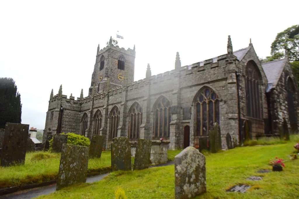 The church of St Neot, at the village of St Neot, Cornwall, on a very rainy day!