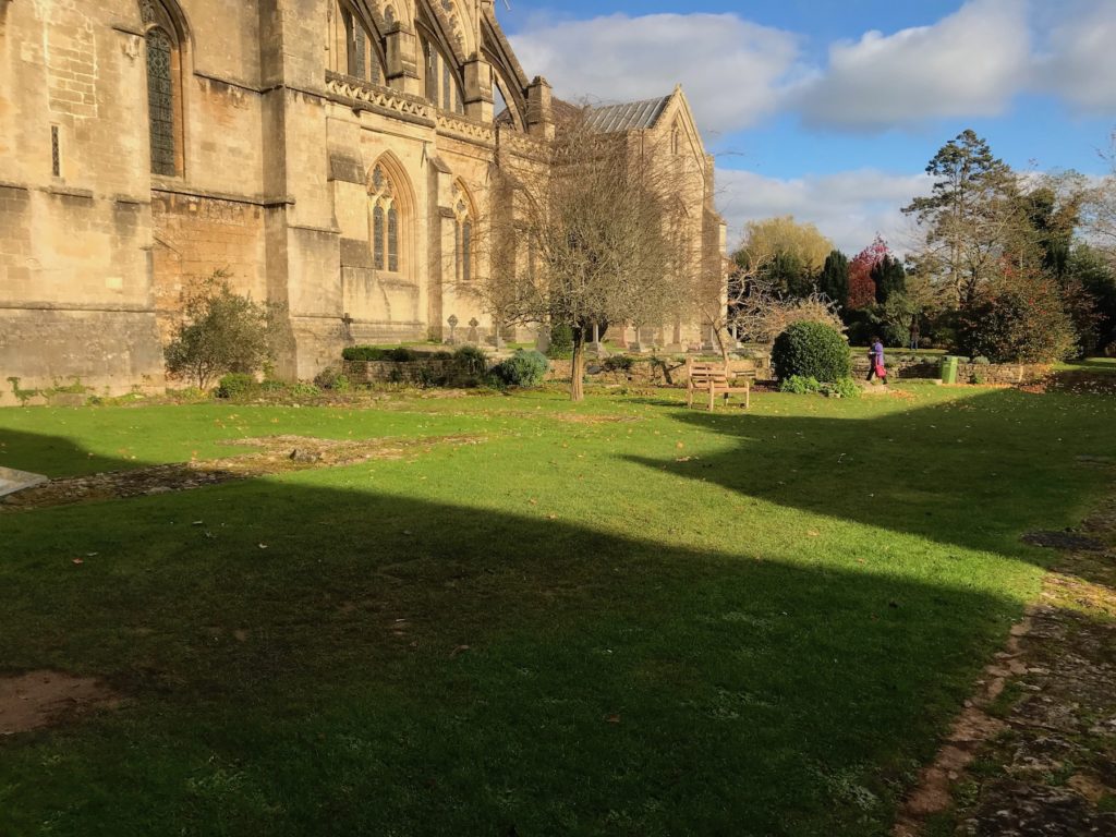 showing the probable location of the altar of the Saxon church at Wells Cathedral, Somerset