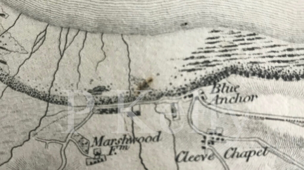 Blue Anchor, Somerset. Map. Mudge 1809