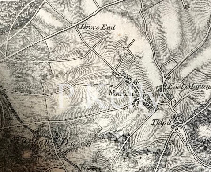Map of Martin and Martin Down, Hampshire
