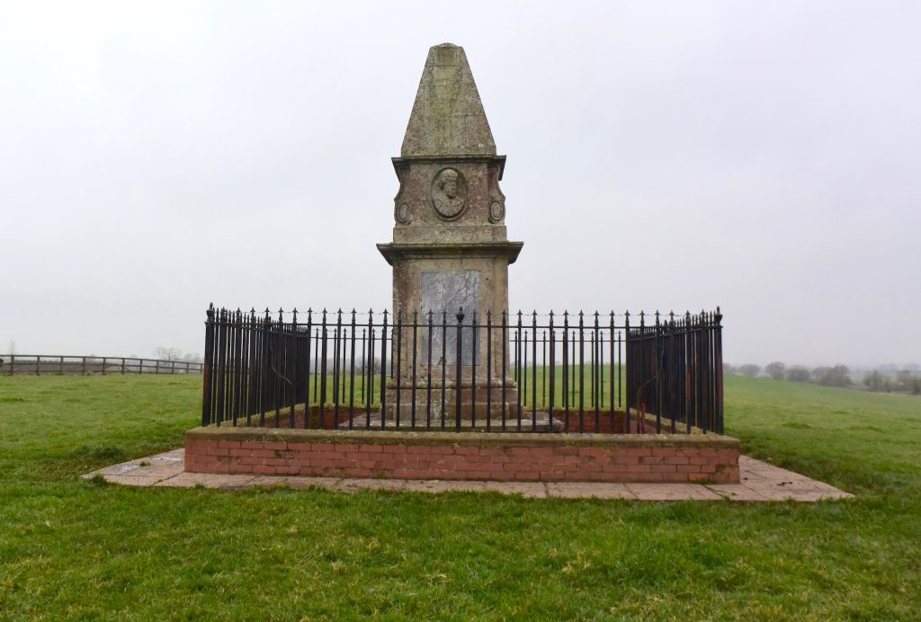 The King Alfred the Great monument at Athelney, Somerset Levels.